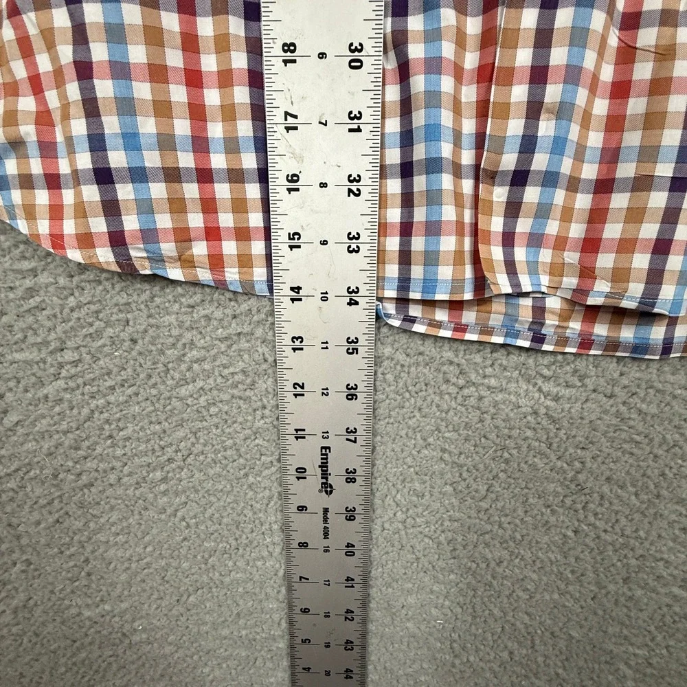 Peter Millar Mens XXLarge Plaid Long Sleeve Button Down‎ Shirt 100% Cotton